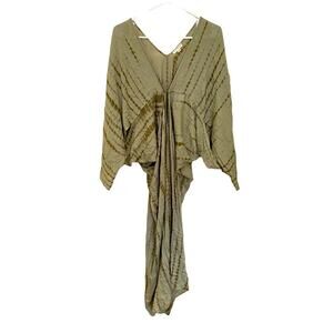 Earthbound Trading Co. Tie Dye Long Flowy bohemian Duster lightweight olive OS